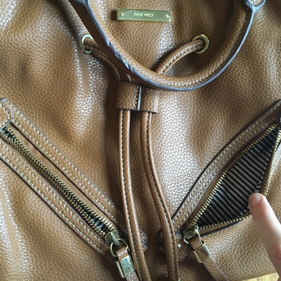 Free! 9 West Brown Gold Purse Crossbody & Handles - Picture 8 of 8